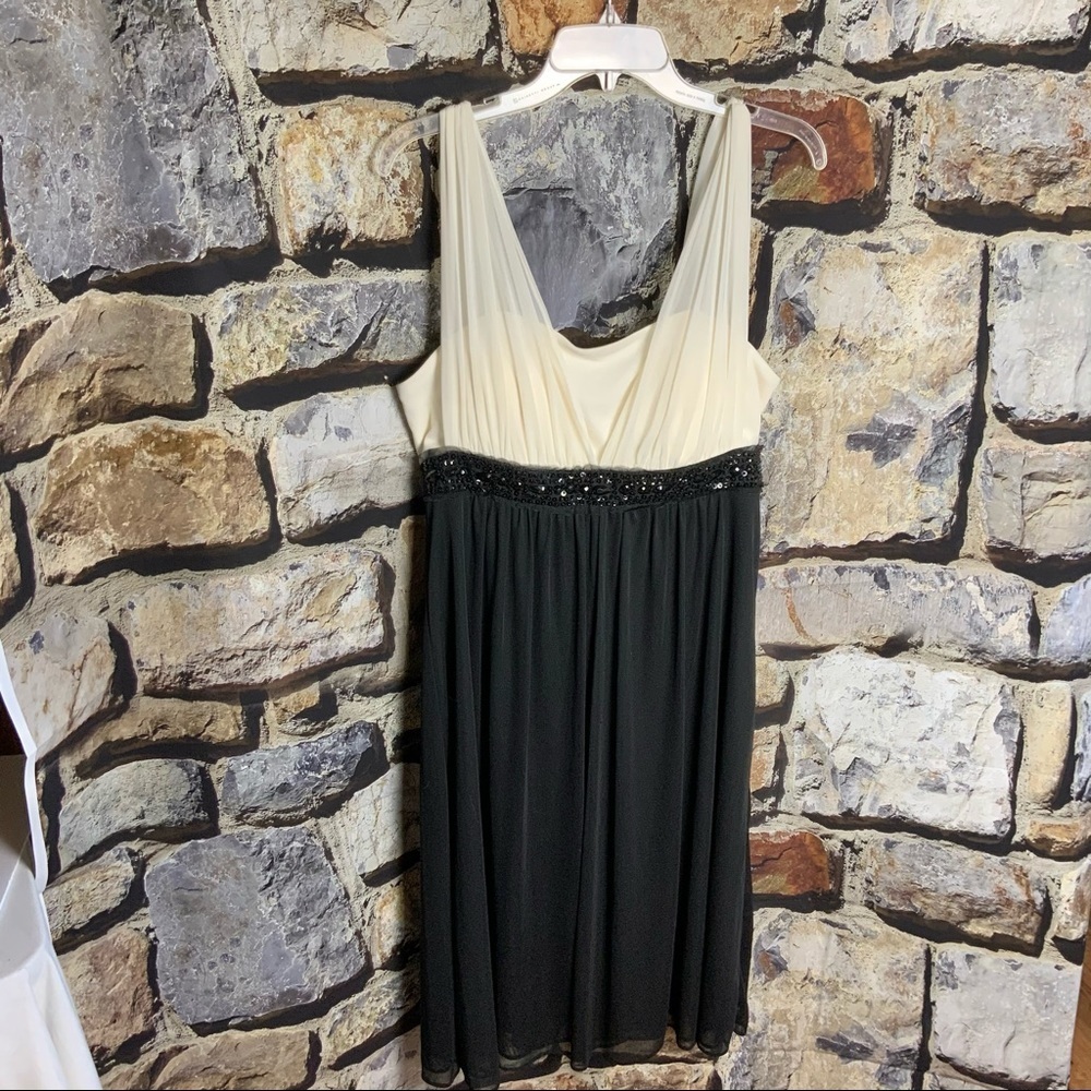 Jessica Howard Cream/Black Evening Wear Dress 10